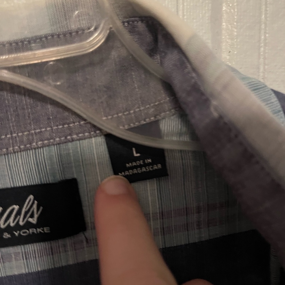 Plaid Blue and Gray Men's Shirt - Picture 4 of 4